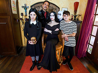 Addams Family Orgy with Audrey Noir and Kate Bloom at Family Strokes